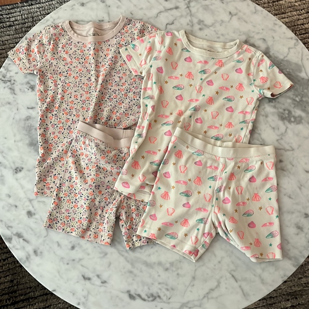 J Crew Crewcuts Bundle Set of 2 Short Sleeve Pajamas Sz 7